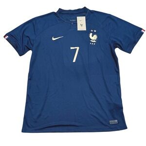 NEW Nike Mens XXL 2XL Navy Blue FFF Home France Soccer Jersey Shirt 2022-2023 WC